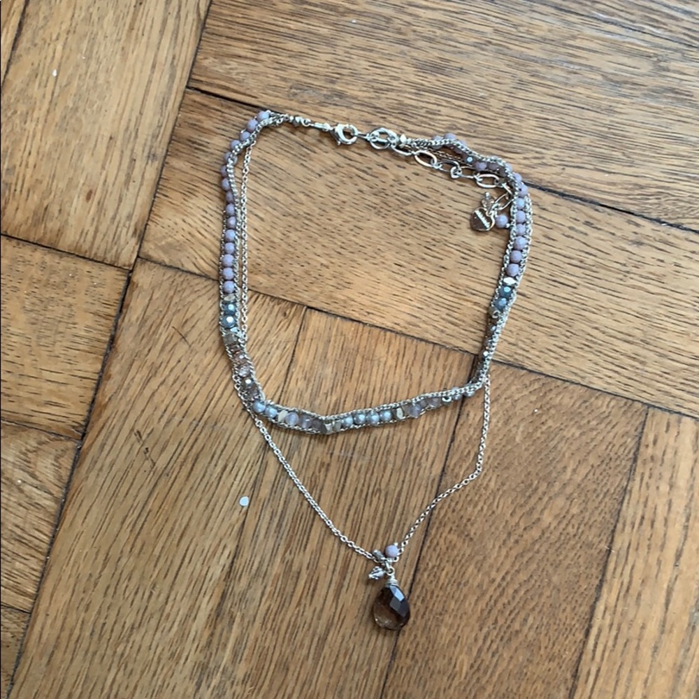 Layered gemstone necklace